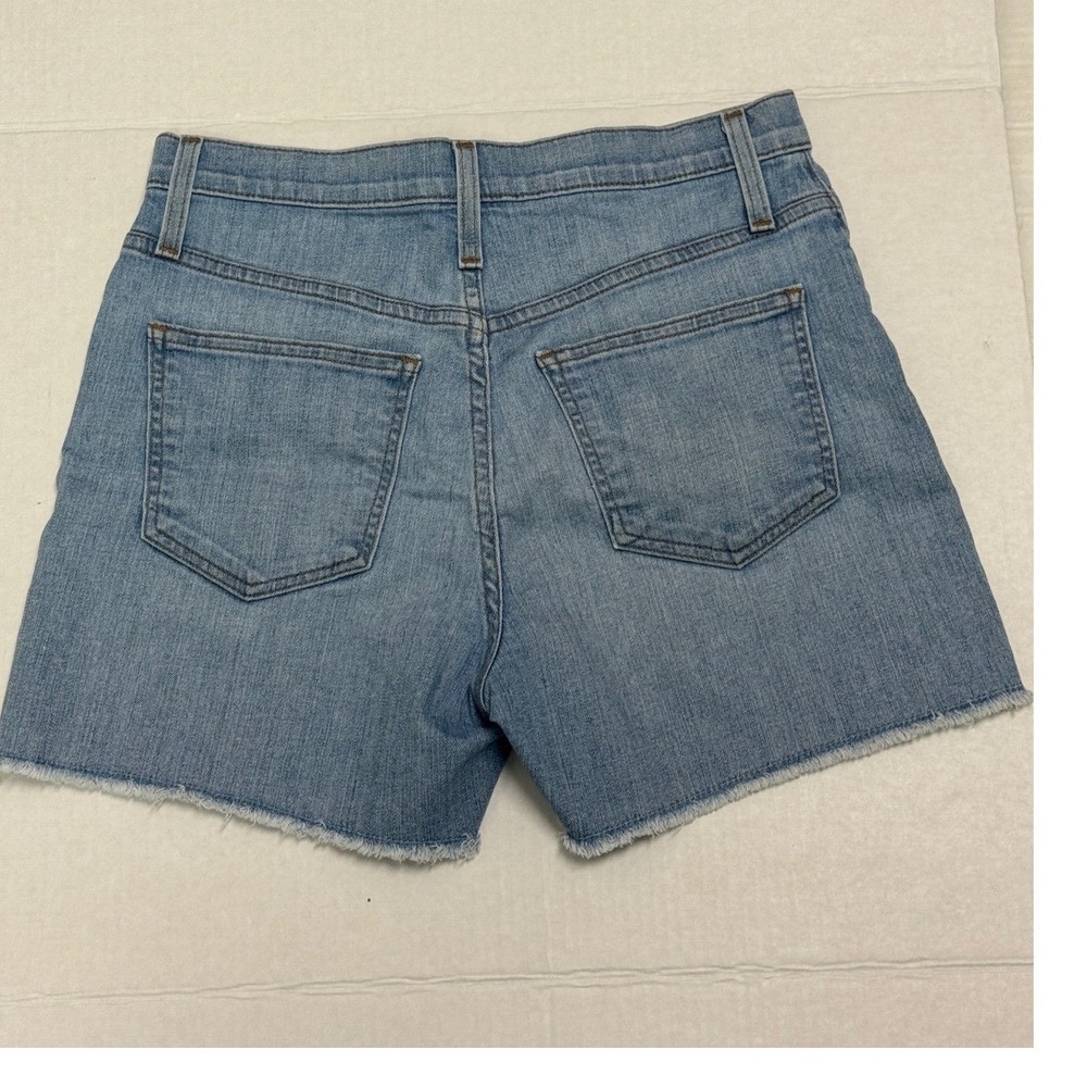 J.Crew‎ Denim Shorts Women 27 Light Wash Button Fly Raw Hem High Rise Festival